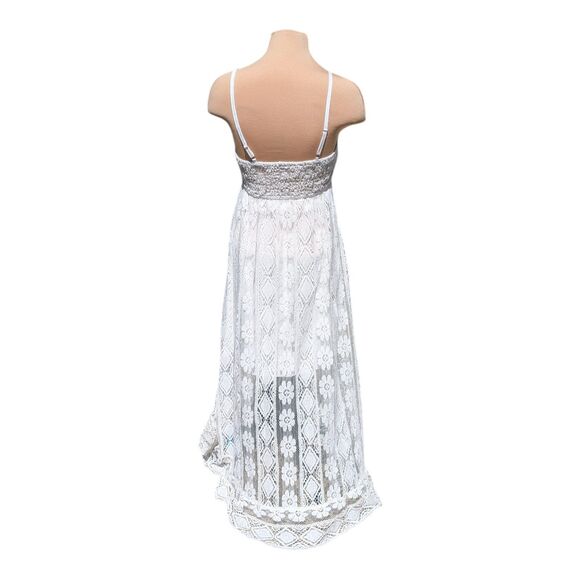 Cupshe Ariya White Lace Crochet Sun Dress V-Neck Sleeveless Bohemian Beach Small - Picture 7 of 12